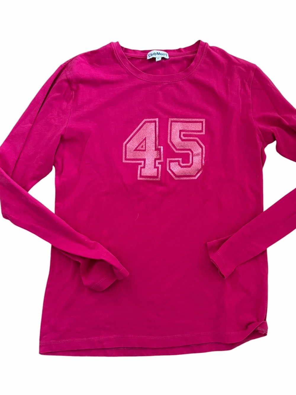 Club Med Pink Long-Sleeve Number Tee - 45 Caravelle XL (fits M-L)
